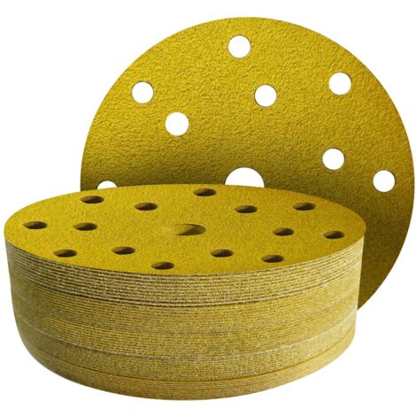 Dischi abrasivi da 50 pezzi da 150 mm, disco abrasivo grana 100 - 150 mm 15 fori per levigatrice eccentrica da 150 mm