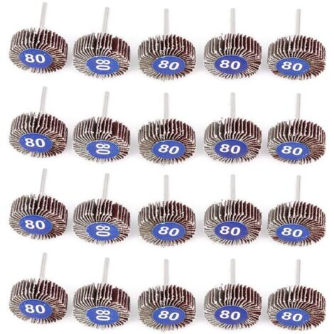 Dischi abrasivi lamellari, set da 20 pezzi, 32 x 10 x 3,2 mm, per utensili rotanti elettrici.