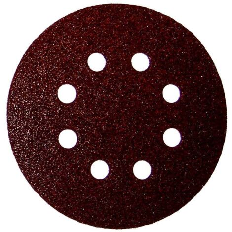 DISCHI ABRASIVI VELCRATI 8 FORI MM.125 GR. 80. Prezzo per 1 pezzo.