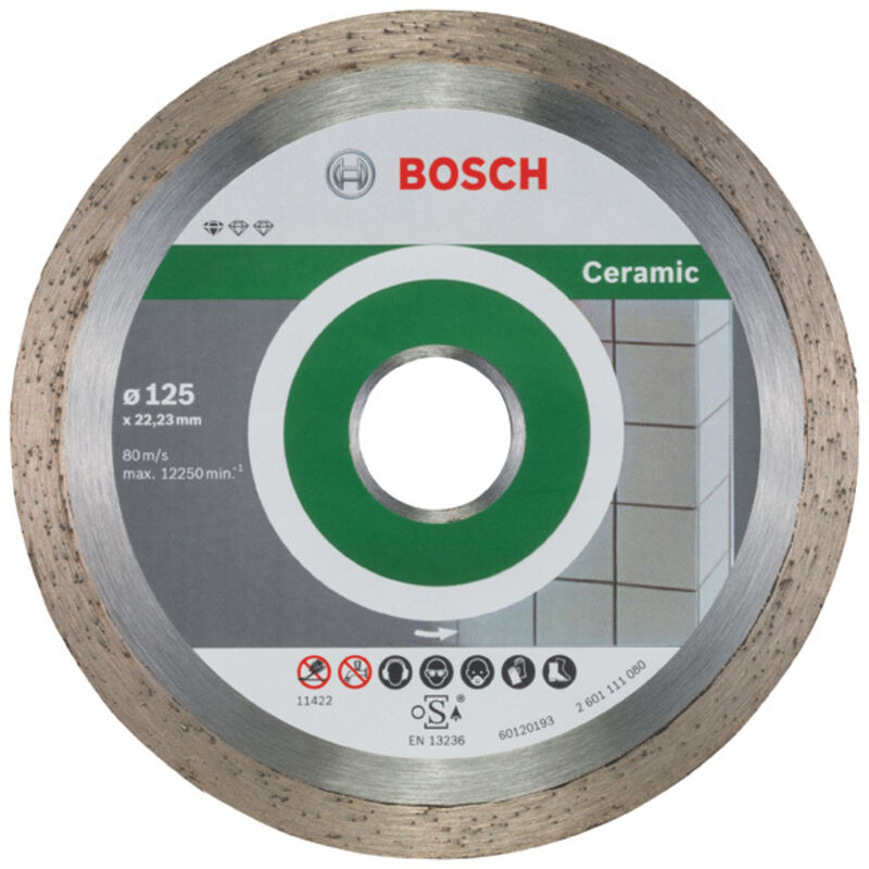 Disco diamantato standard per ceramica, 125 x 22,23 x 1,6 x 7 mm, confezione da 10