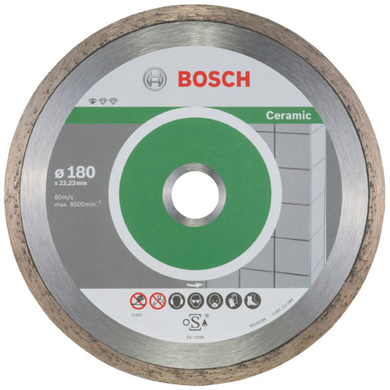 Disco diamantato standard per ceramica, 180 x 22,23 x 1,6 x 7 mm, confezione da 10