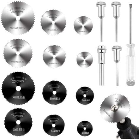 Dischi da taglio da 17 pezzi per accessori Dremel, mini trapano rotativo HSS multifunzionale per Dremel, per tagliare metallo, legno, plastica e metallo