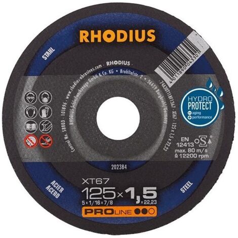 Dischi da taglio extra fini Anteprima XT67 Ø125x1,5x22,23 - RHODIUS - 202384