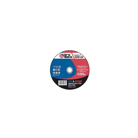 DISCHI DA TAGLIO SOTTILE ACCIAIO E INOX Ø MM.115- - ø mm.115x1,6 foro 22,2 per acciaio e inox - 50 confezione ABRABETA