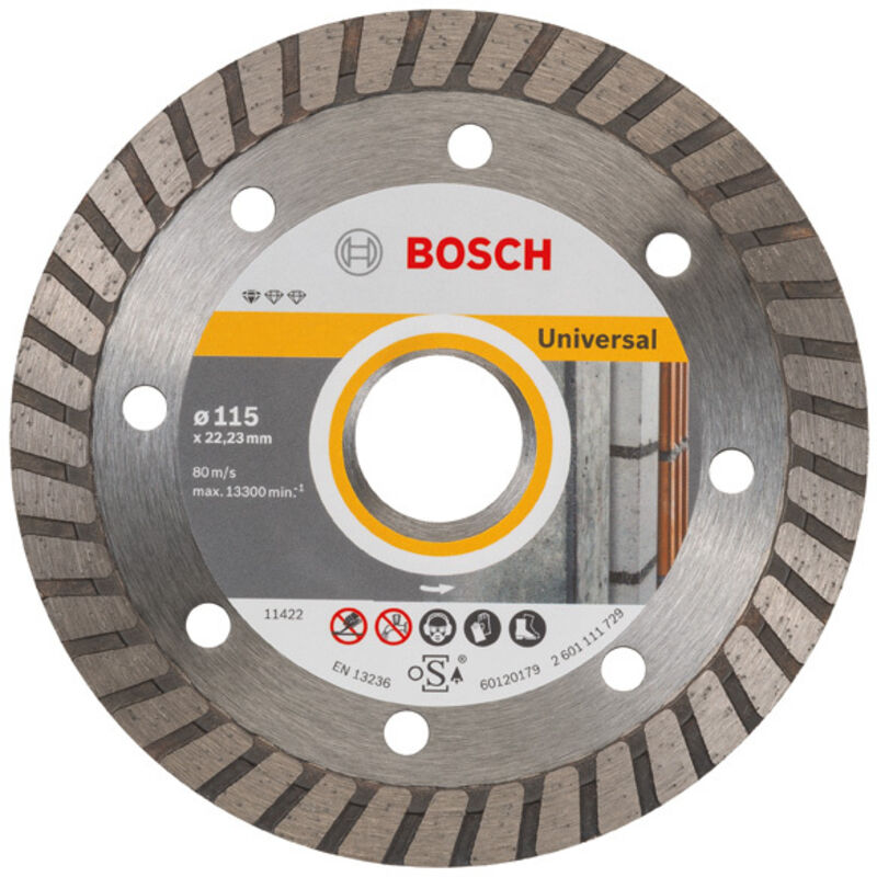 Disco da taglio diamantato standard per universale turbo, 115x22,23x2x10 mm, confezione da 10