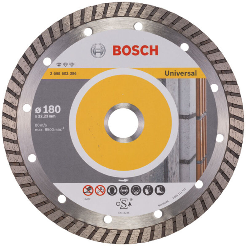 Disco diamantato da taglio standard per universale Turbo, 180x22,23x2,5x10 mm, confezione da 1