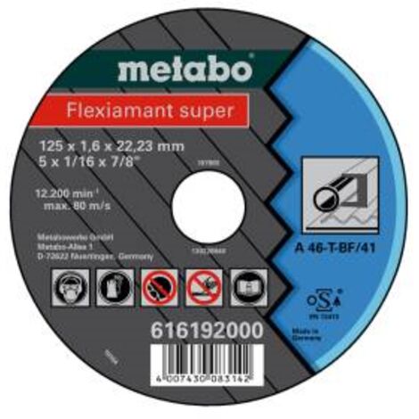 Dischi Flexiamant super cut-off 125x1.6x22.2 in acciaio Metabo