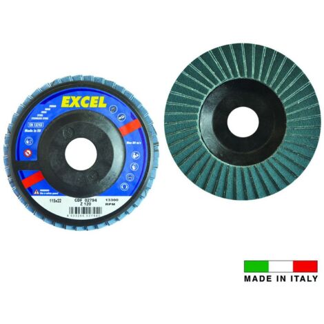 Dischi lamellari da sgrosso allo zirconio - Specifiche: Ø mm 115 foro 22 grana 80 - 10 pz
