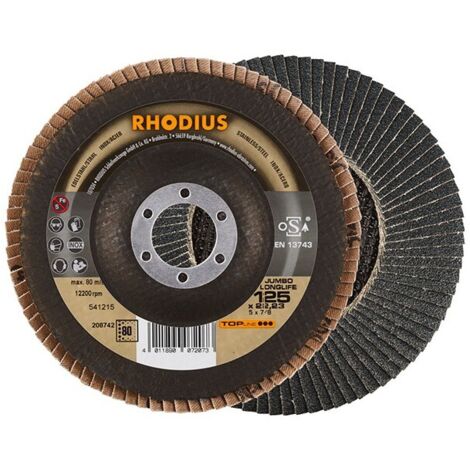 Dischi lamellari RHODIUS Inox Jumbo Longlife 125X22.23 GR.80 - 208742