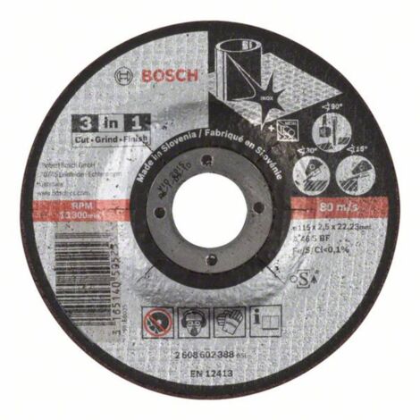 Disco 3en1:cortar,desb.,pulir:115x2,5mm
