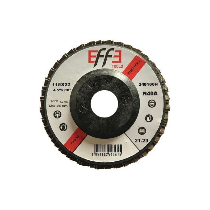 Image of Disco a lamelle radiali corindone Effe mm 115x22,2 grana 80 (10 pezzi) Effe