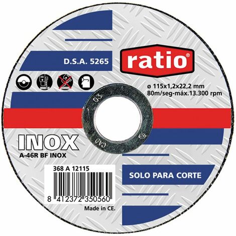 Disco corte inox/metal Ratio - varias opciones disponibles