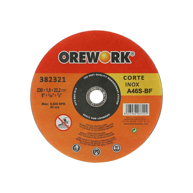 

Disco corte OREWORK PRO inox A60S-BF 125x1,2x22,2 mm
