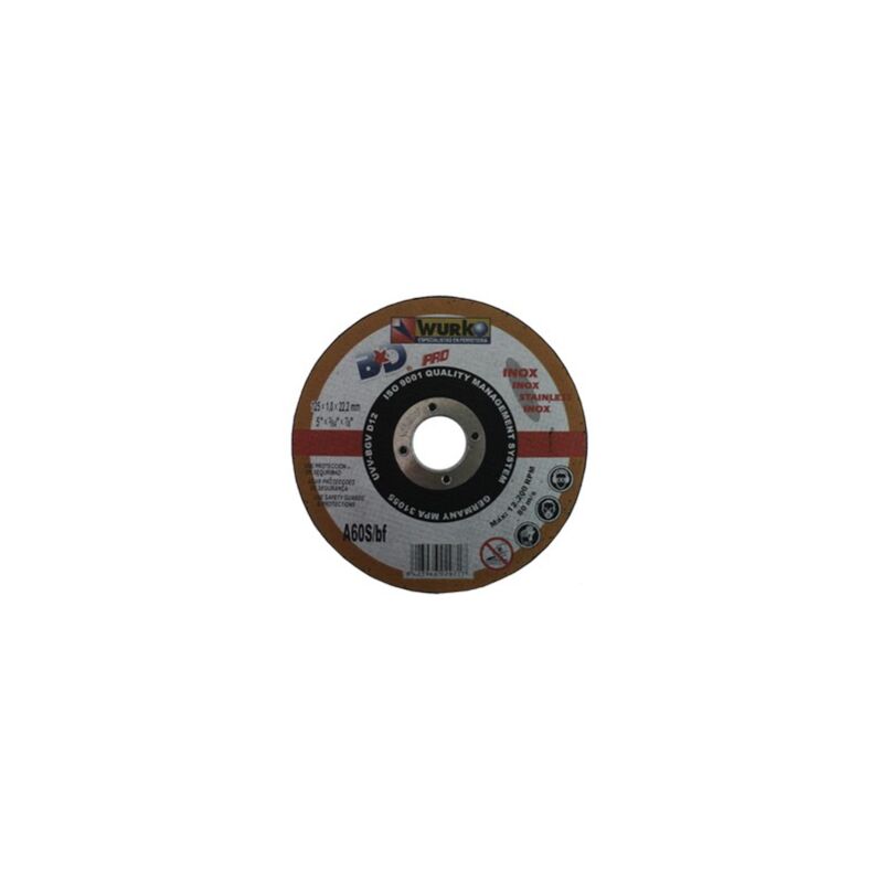 

Disco abrasivo 125x1x22 corte acero inoxi.