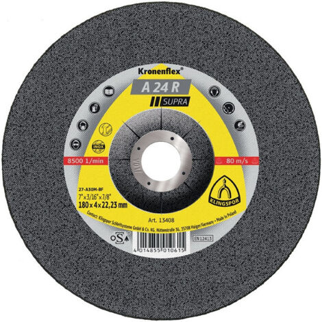 Disco abrasivo A 24 R Supra D180xS4mm curvo STA foro.22,23mm KLINGSPOR (Per 10)