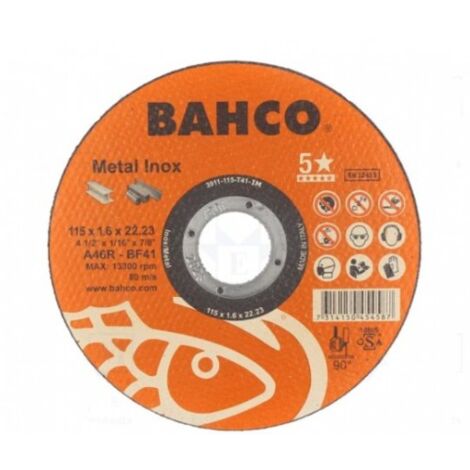 DISCO ABRASIVO CORTE 115X1.6 A46R IN ME - BAHCO