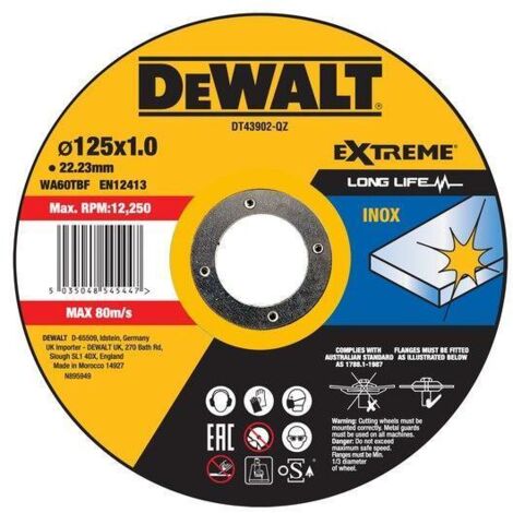 Disco abrasivo dewalt - 1x125mm per metallo dt43902-qz