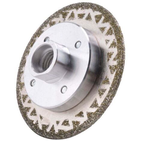 Disco abrasivo elettrolitico diamantato da 80 mm, bilaterale, filettatura M14, grana 45, per smerigliatrice angolare