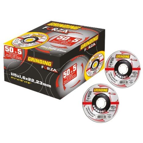 Disco abrasivo Grinding forza Ø 115 mm 1,6x22,2 dischi - 50 pz + 5 in omaggio