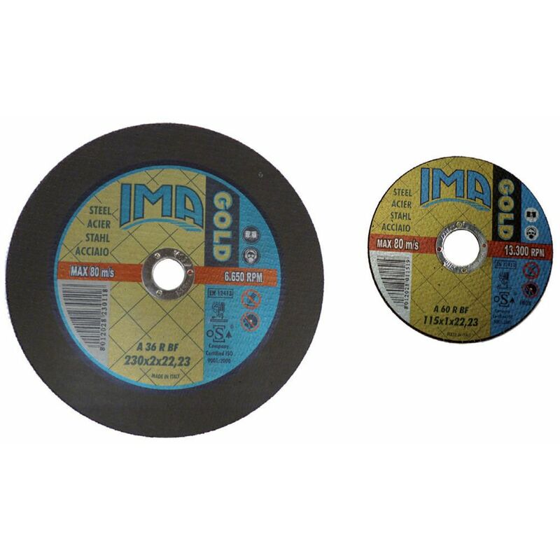 Image of Mola abrasiva minidisco disco per taglio ferro metallo mm 230x2x22 flex - IMA