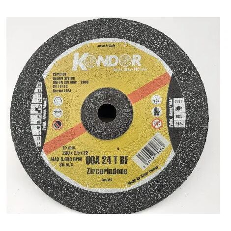 DISCO ABRASIVO KONDOR PER FERRO D.230X2.5X22 ZIRCONIO