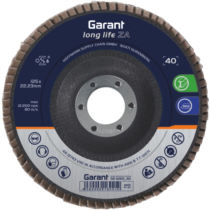 Disco abrasivo lamellare long life za conico ⌀ 125...