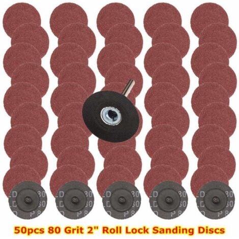 Disco abrasivo per levigatrice, dischi abrasivi da 50 pezzi, dischi abrasivi da 50 mm, carta vetrata, grana 80 per lucidatura, rimozione ruggine-RAPANDA