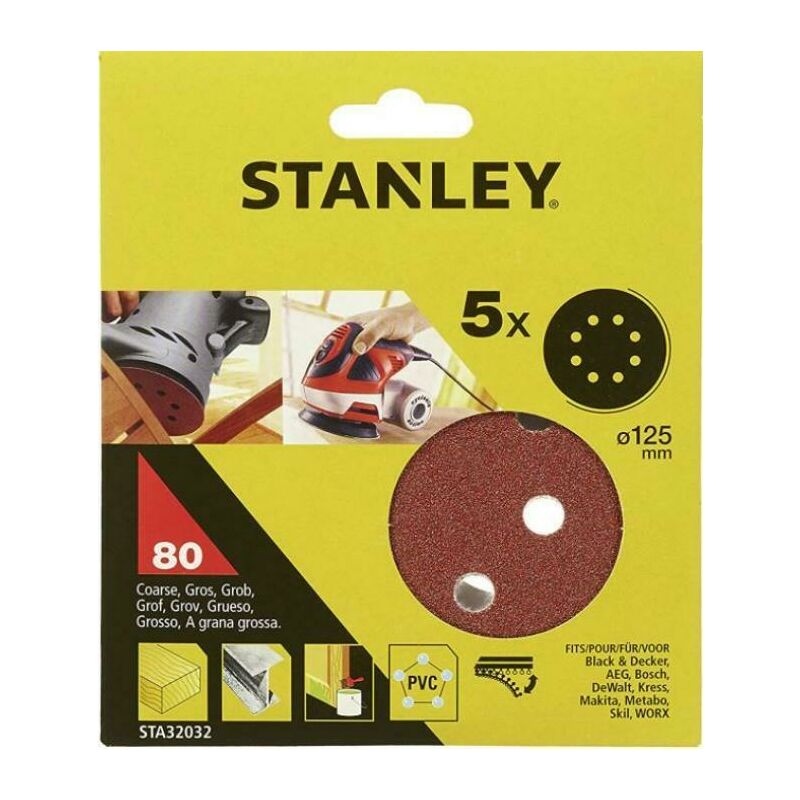 Image of Stanley - Black & decker 5 fogli velcro grana sta32032-xj