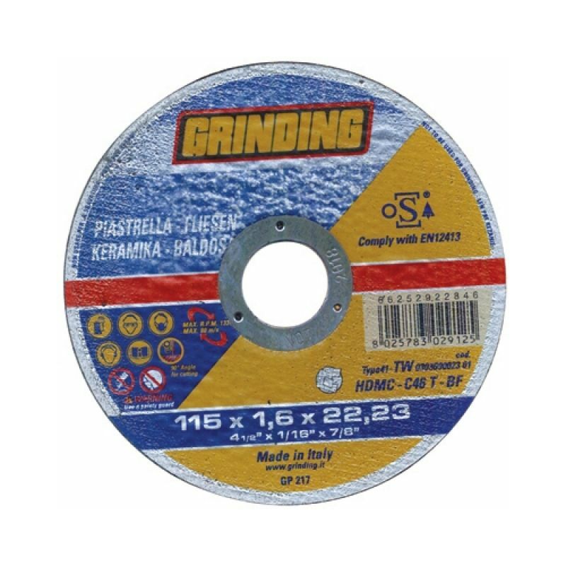 Disco abrasivo per marmo mm 115 x sp. 1.6 - foro
