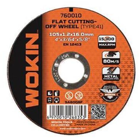 DISCO ABRASIVO TAGLIO FERRO 760 WOKIN - MM 230X22,2 H.MM 2 760023 - 25 pezzi