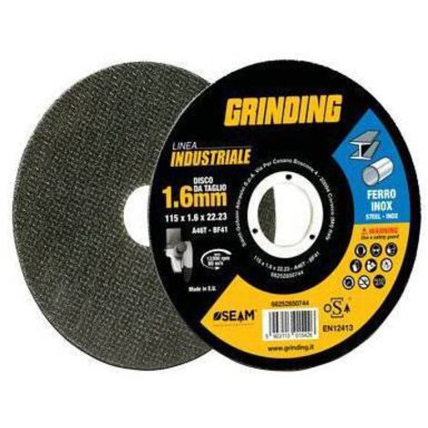 DISCO ABRASIVO TAGLIO FERRO INDUSTRIAL GRINDING - MM 115X22,2 H.MM 1,6 - 80 pezzi