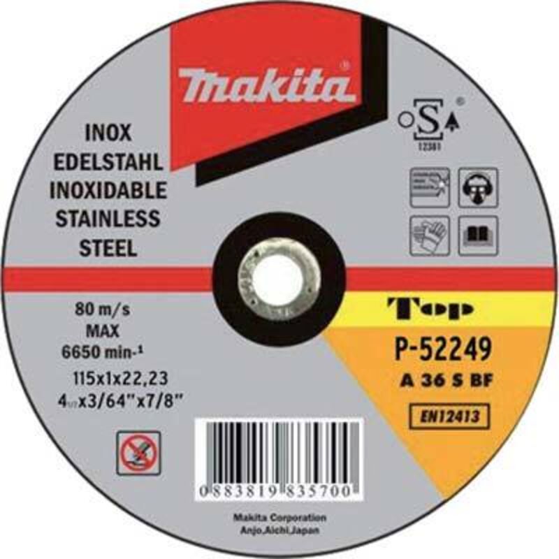 Makita - Disco abrasivo taglio ferro mm 115x22,2 h.mm 1,6 piano (50 pezzi)