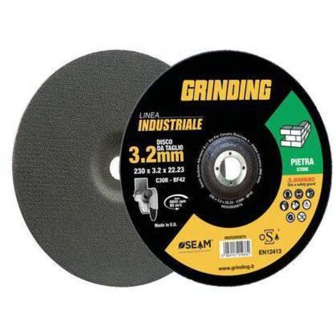 DISCO ABRASIVO TAGLIO PIETRA INDUSTRIAL GRINDING - MM 230X22,2 H.MM 3,2 - 20 pezzi