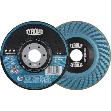 Disco abrasivo Tyrolit (D125xSmm, grana 24 / offset INOX/acciaio / contenuto: 25 pezzi) - 57005