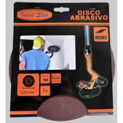 DISCO ABRASIVO VELCRATO √ò 225 IDEAL STAR grana 80 - 5 pezzi. Prezzo per Confezione.