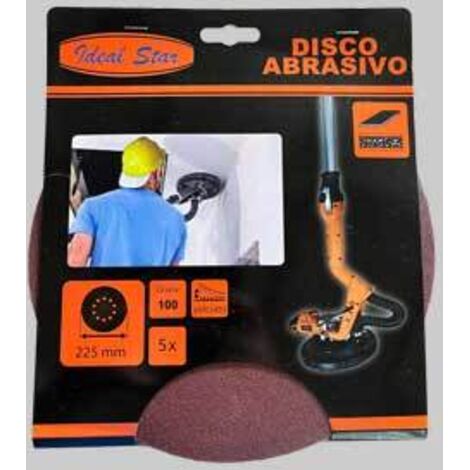 Disco abrasivo velcrato per levigatrice ideal star diametro 225 grana 240 - conf. 5 pezzi