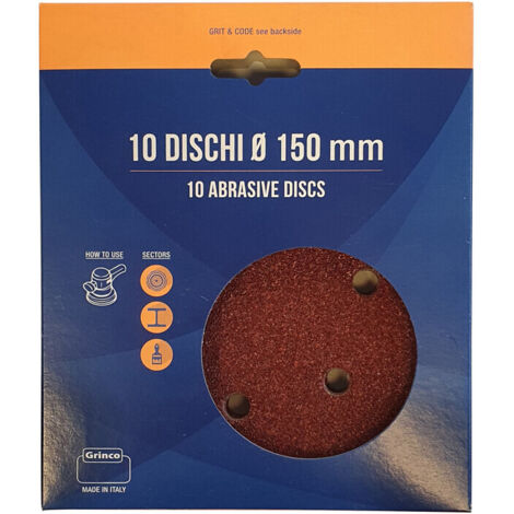 DISCO ABRASIVO VELCRO 6 FORI D 150 MM GR  40 CF 10