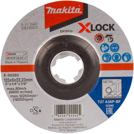 DISCO ABRASIVO X-LOCK 125x22,23x6,0mm ACCIAIO MAKITA E-00393