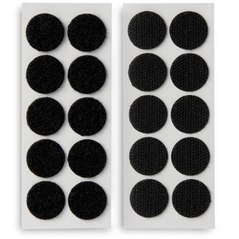 Disco Adhesivo Gancho Y Bucle Nylon Poliéster Ø20mm Negro Reutilizable Inofix