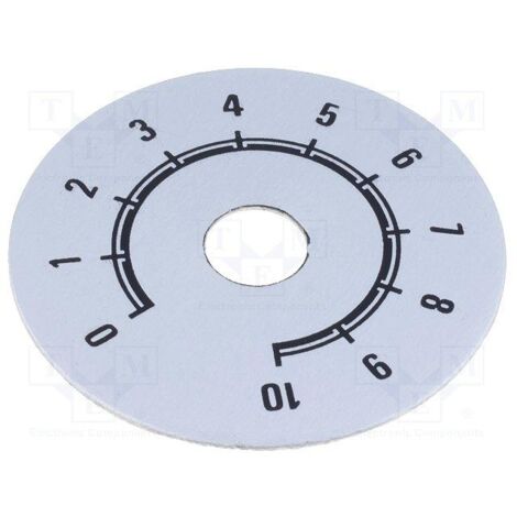 Disco Boton Mando Numerado Escala 0-10 50mm PLATA