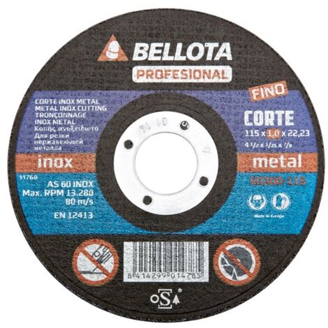 DISCO C METAL/INOX EJE FINO - 115X1,6 MM