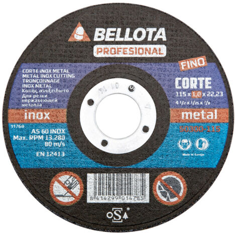 DISCO C METAL/INOX EJE FINO