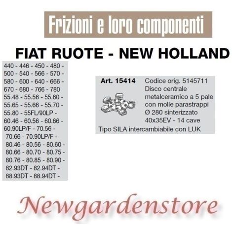 Disco central 5 cuchillas 40x35EV 440 450 566 680 82,93 15414 FIAT NEW HOLLAND LUK