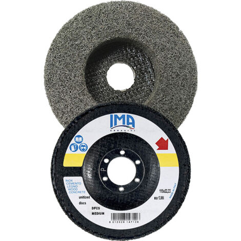 DISCO COMPRESSO PER SATINATURA E LUCIDATURA FERRO ACCIAIO MEDIO Ø115×22,23mm IMA