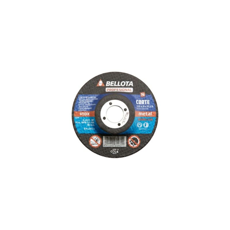 

Disco Corte Metal 180X3X22 Mm - Bellota