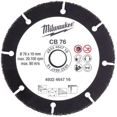 Disco con riporto in carburo - multimateriale 76mm milwaukee 464716