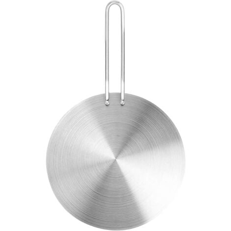 Disco convertitore per cottura a induzione, diffusore di calore a gas Piastra riscaldante in ghisa Adattatore per piano cottura a induzione in acciaio inossidabile con manico e base separabili(20 cm)