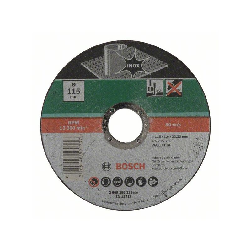 

BOSCH 2609256321 Disco de corte recto, inoxidable Ø 115 mm