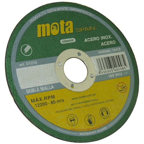 Disco corte acero inox ø180x1,6x22,23mm d1816 mota