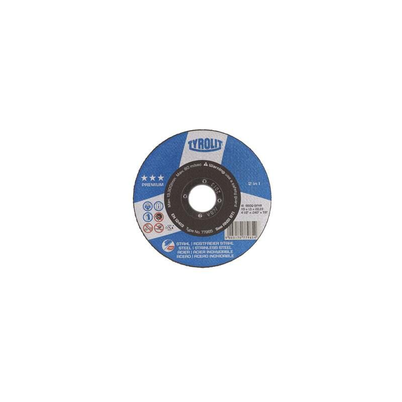 

Disco Corte Acero/Inox Premium 115x2,5x22 - Tyrolit